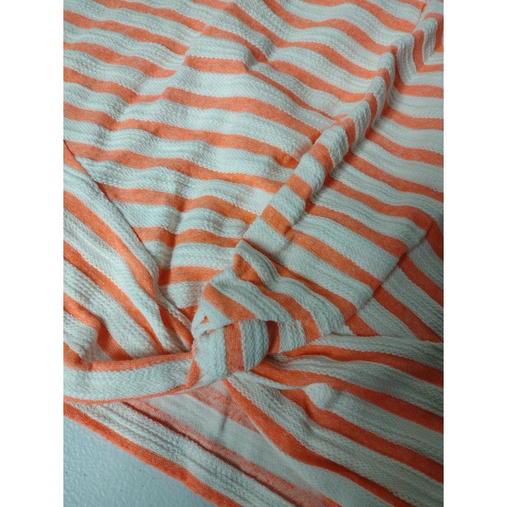 Evereve‎ Womens Orange White Striped Twist Front Long Sleeve Top SizeM - Picture 2 of 7